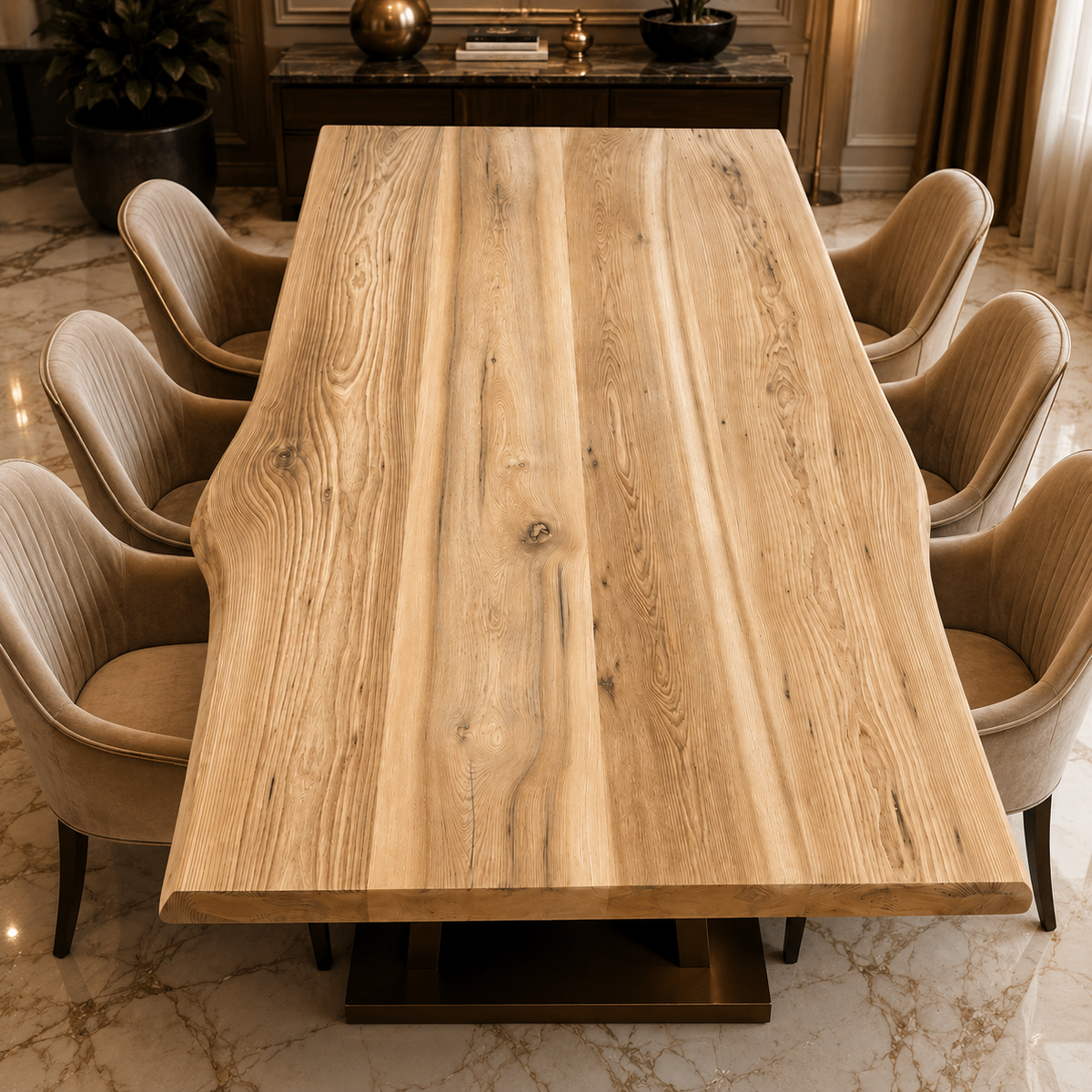 Wildgrain Elm Live Edge Dining Table