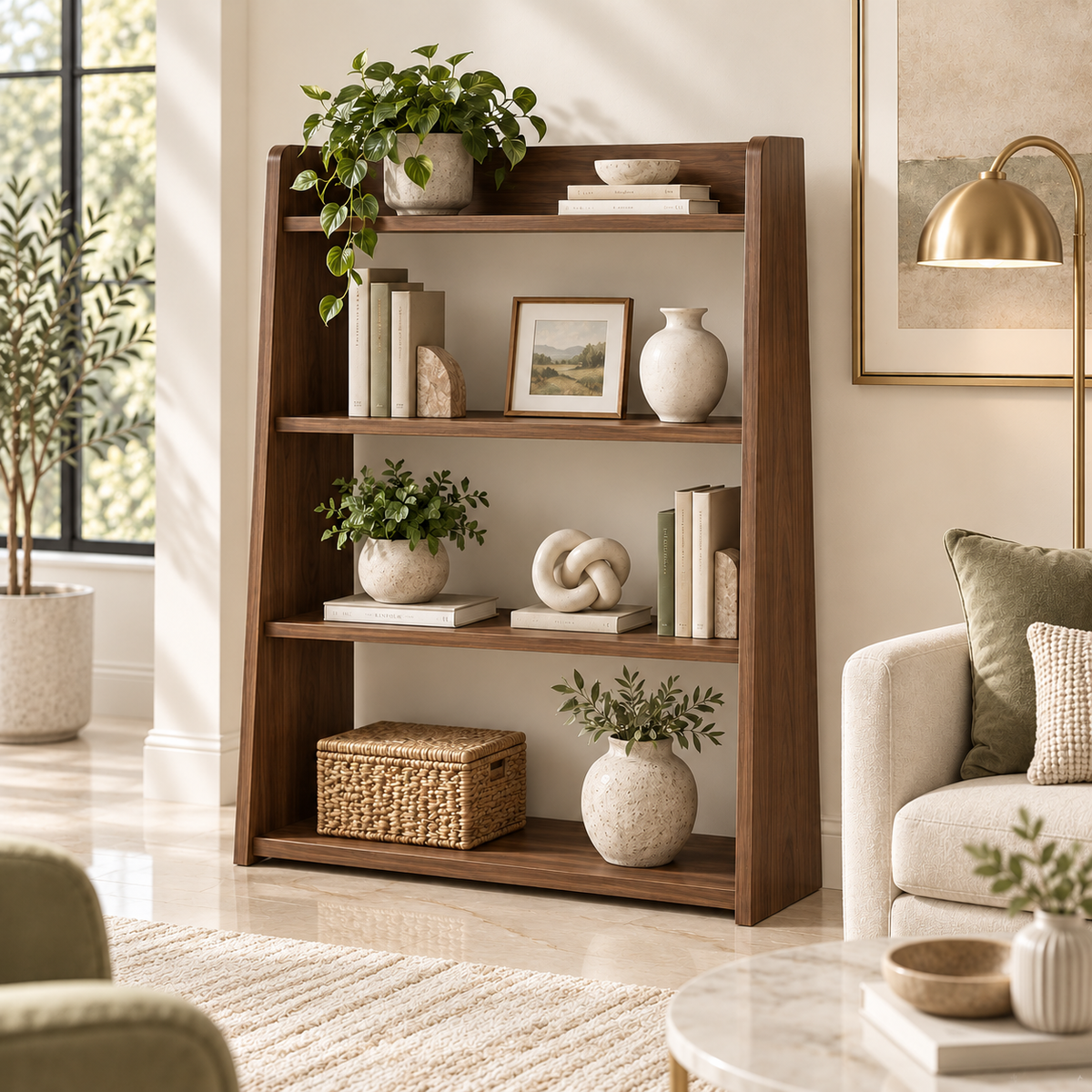The Solenne Teak Display Shelf