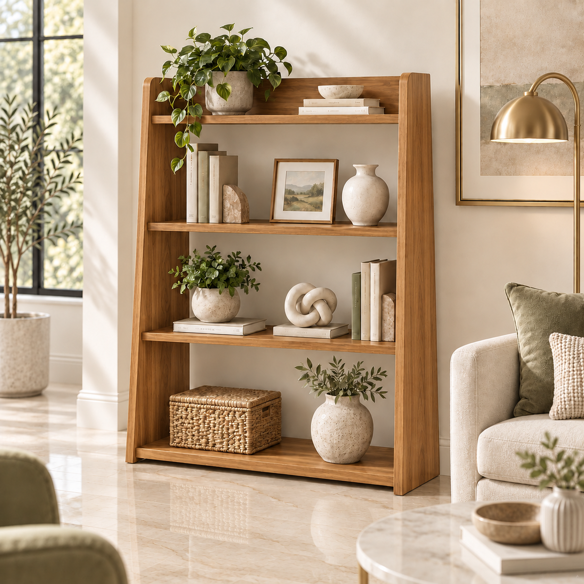 The Solenne Teak Display Shelf