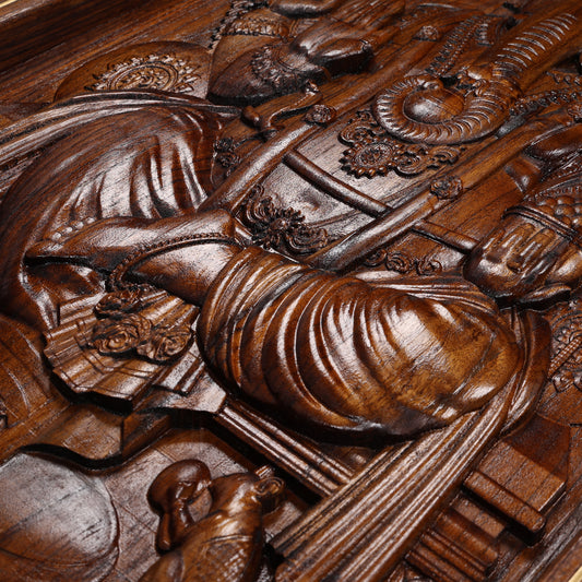 Lord Ganesha Mahogany Wood Wall Art