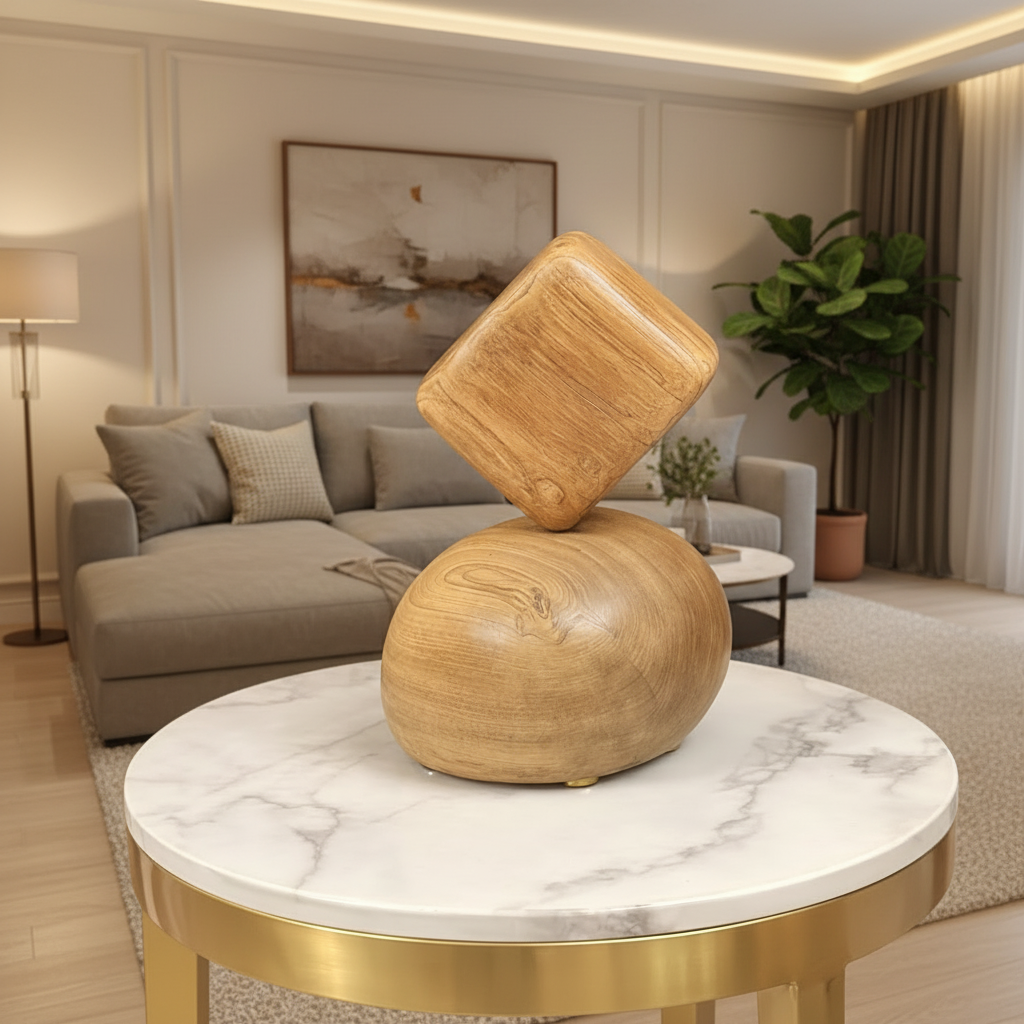 Equilibrium Teak Wood Sculpture