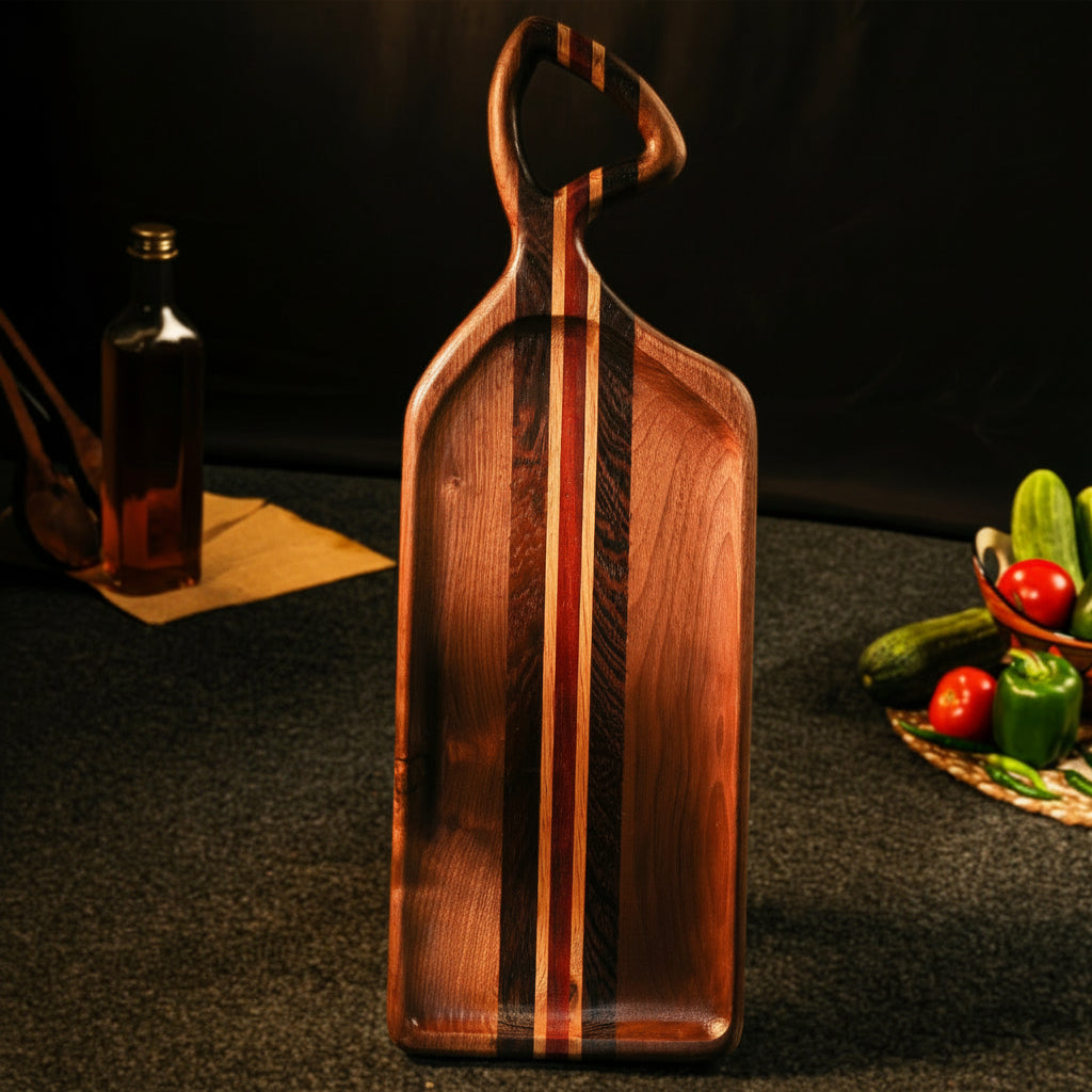Olyria Artisan Tri-Wood Cheese & Charcuterie Serving Board