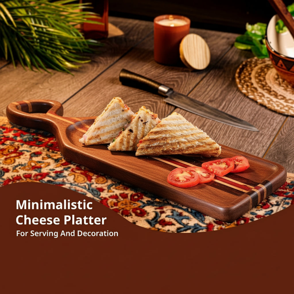 Olyria Artisan Tri-Wood Cheese & Charcuterie Serving Board