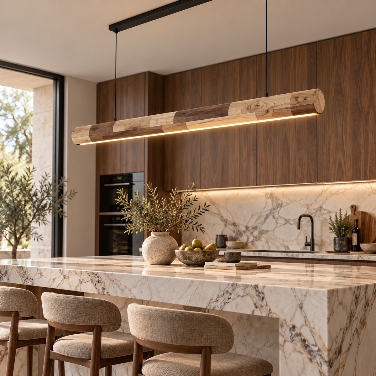 Ligna Fusion Solid Wood LED Pendant Light