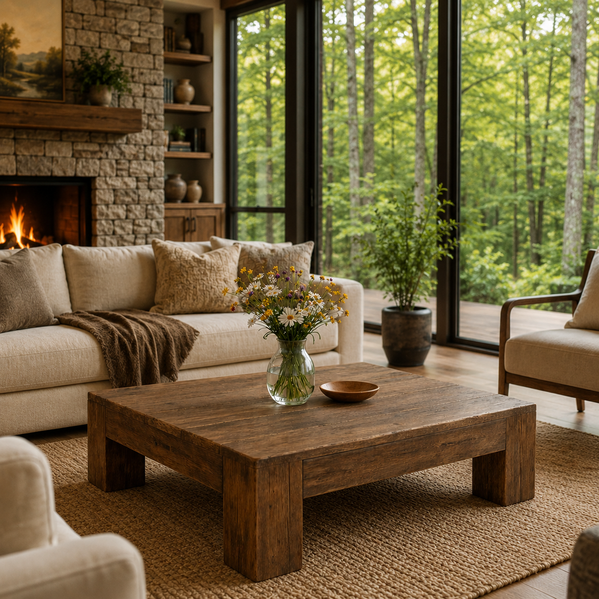 Aurel Rustic American Oakwood Coffee Table