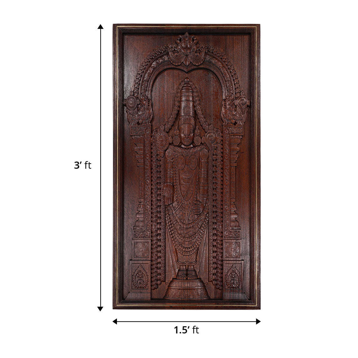 Lord Tirupati Balaji Solid Wood Wall Art