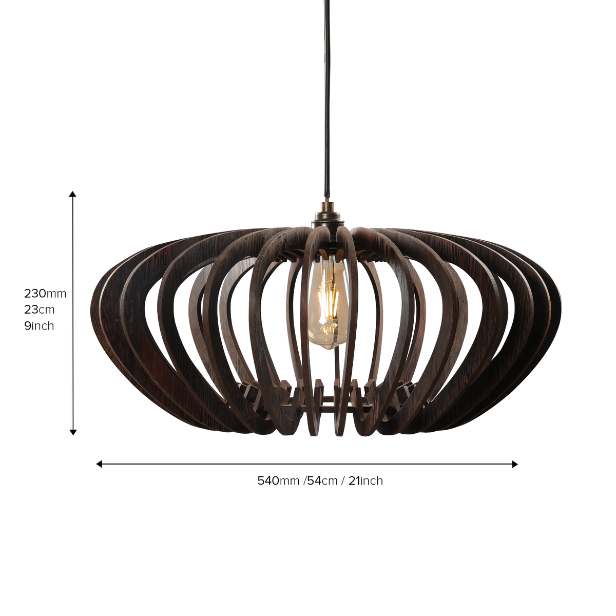 Symmetric Curves Wooden Pendant Lamp
