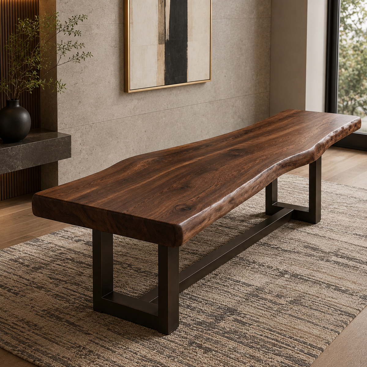 Elmora Live Edge Bench - Crafted by Nature, Refined by Hand