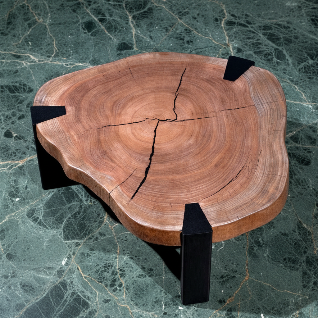 Crown Rift Single Slab African Sapele Coffee Table