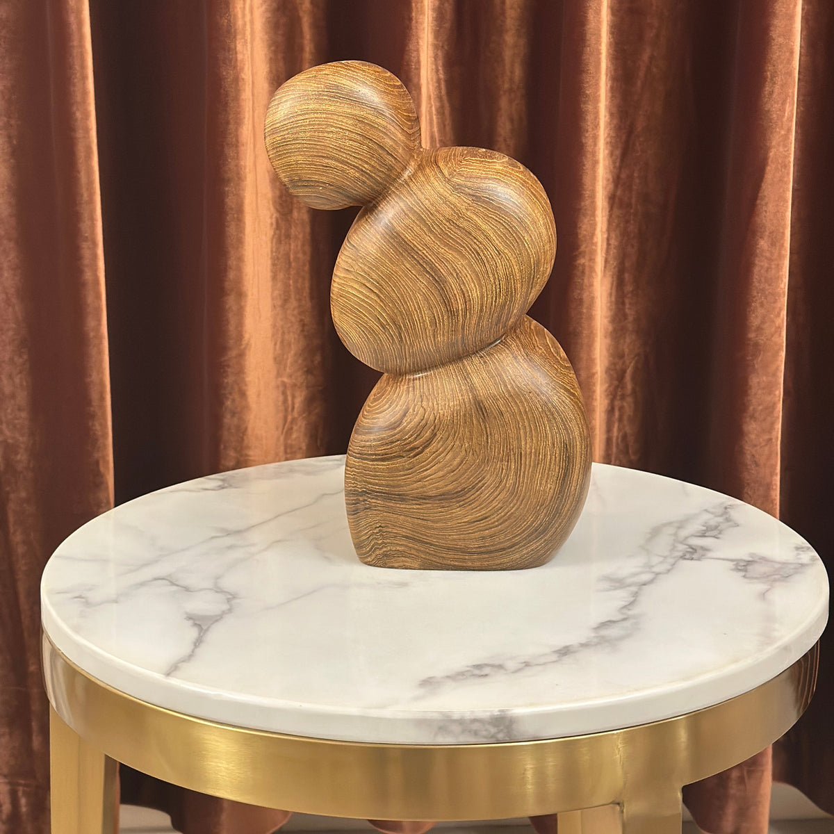 Serenity Form Teak Wood Sculpture