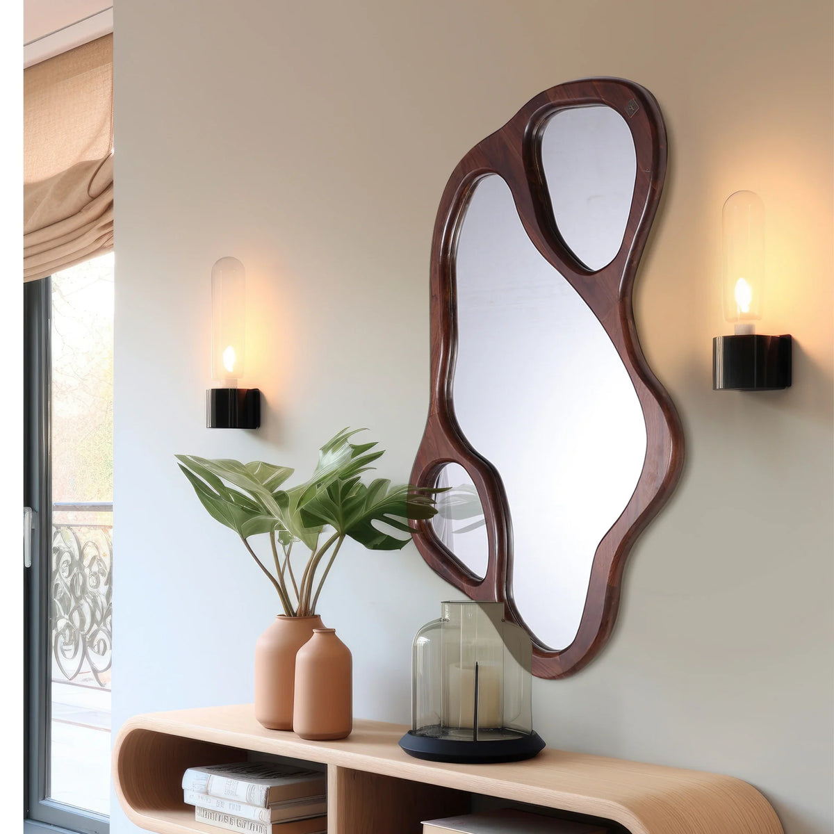 Nature's Curve Teakwood Mirror