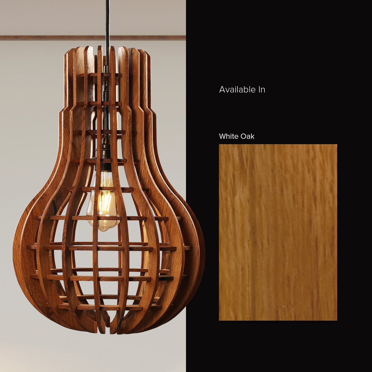 Serene Bulb Loft Wooden Pendant Light