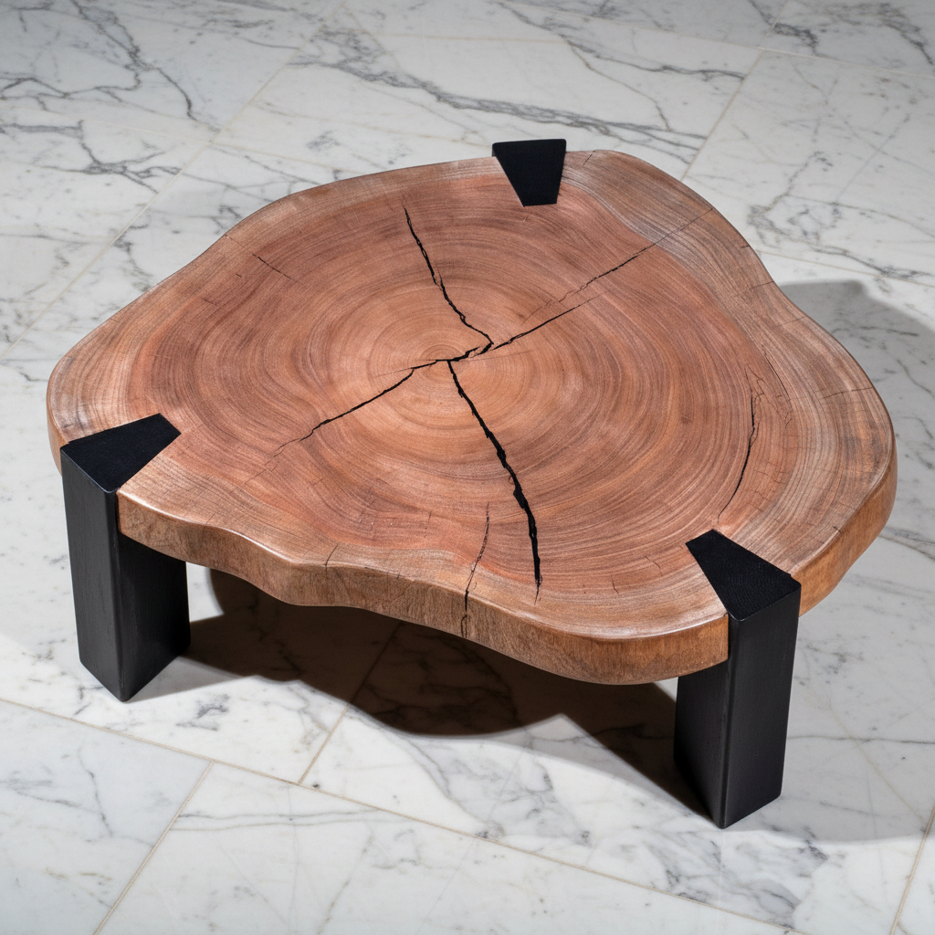 Crown Rift Single Slab African Sapele Coffee Table