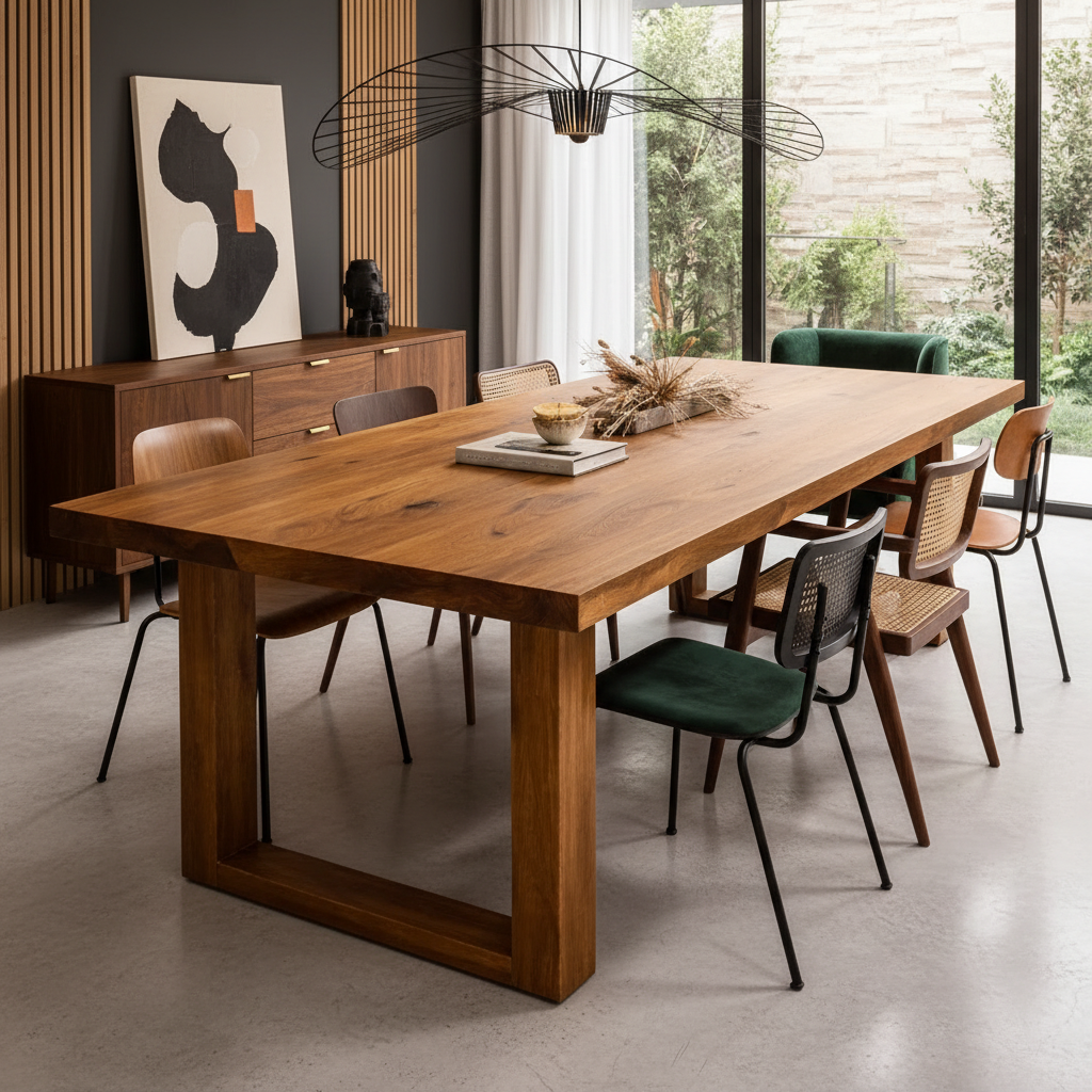 Arboreal Slab American Oak Wood Dining Table