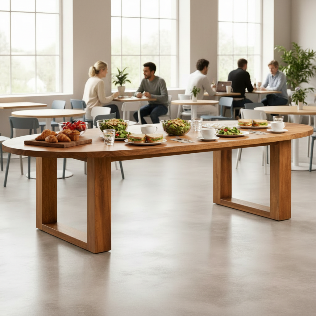 Maison Curve Table - American Oak Wood