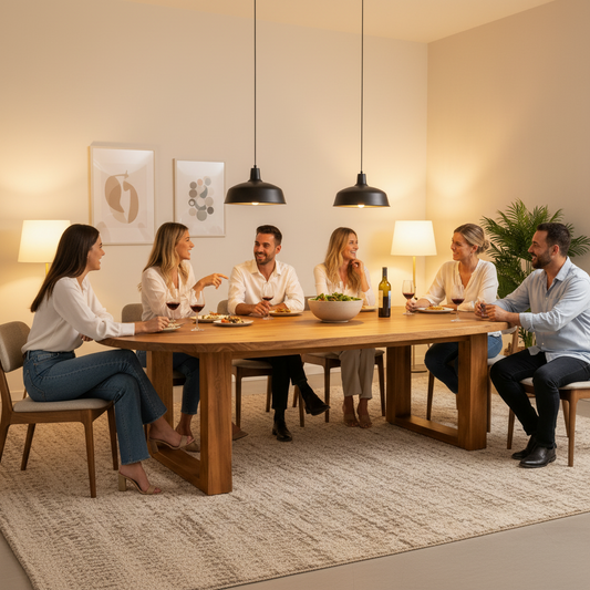 Maison Curve Table - European/American Oak Wood