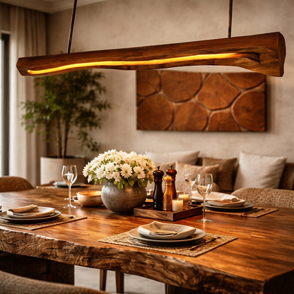 RiverGlow - Live Edge Solid Wood LED Pendant Light