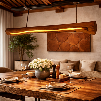 RiverGlow - Live Edge Solid Wood LED Pendant Light