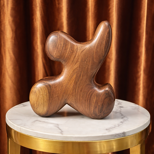 Axis Form - Hand Carved American Walnut Sculptural Accent