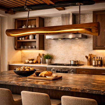 RiverGlow - Live Edge Solid Wood LED Pendant Light
