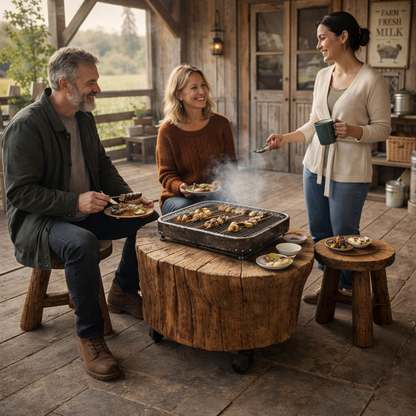 Solid Tree Trunk Grill Table