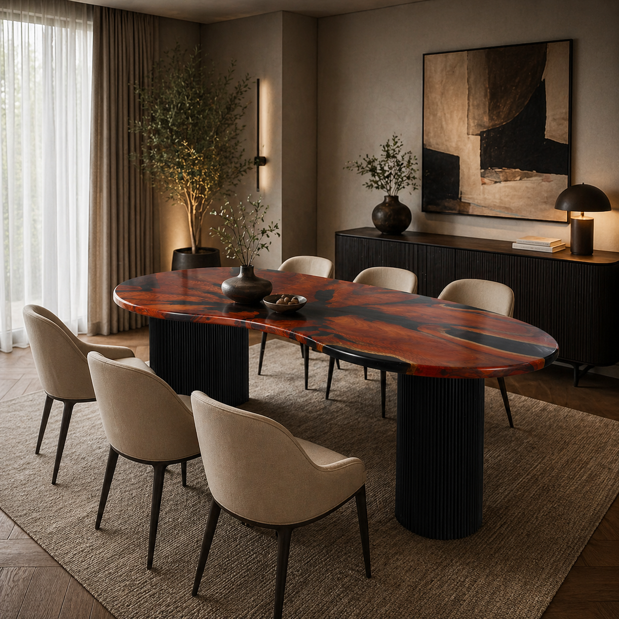 Ember Eclipse Sculptural Dining Table