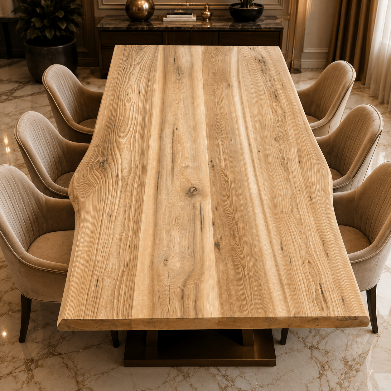Wildgrain Elm Live Edge Dining Table