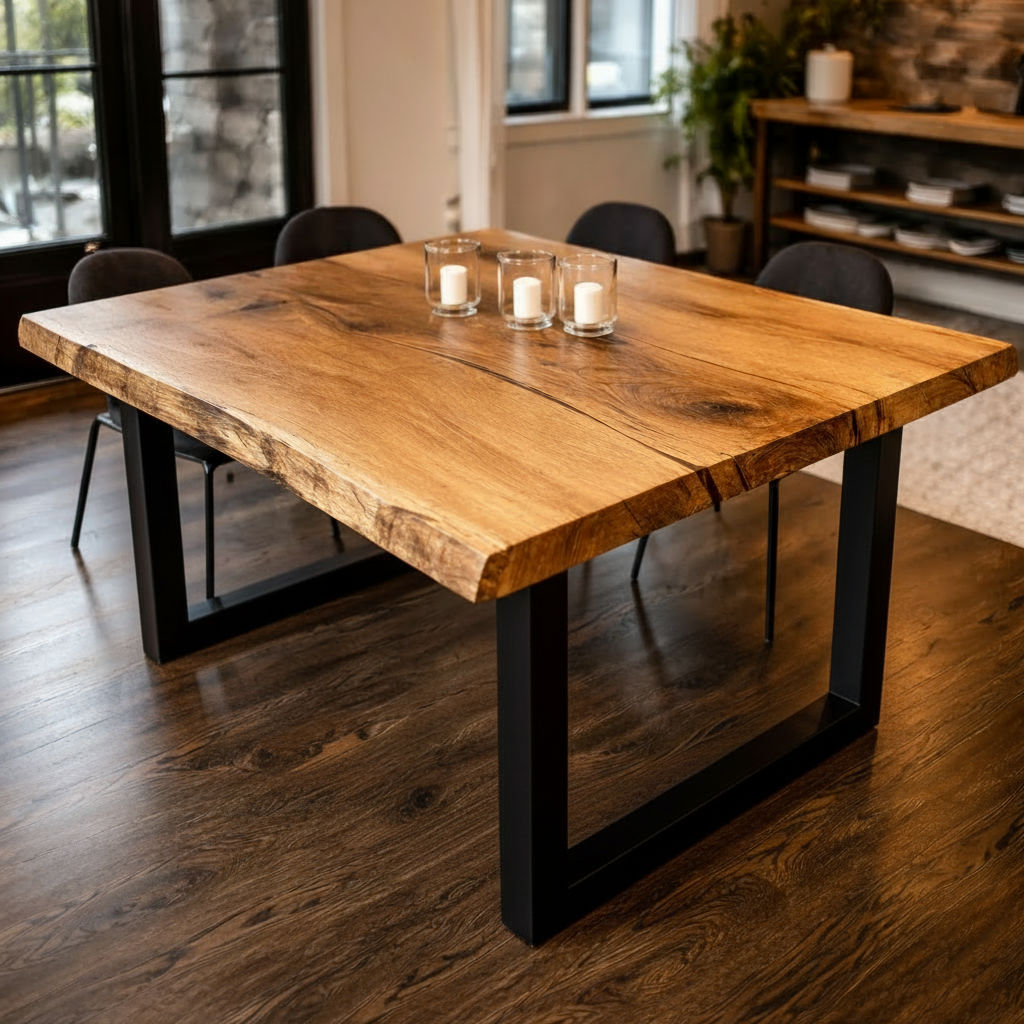 TerraSquare - Sculptural Live Edge American/European Oak Dining Table