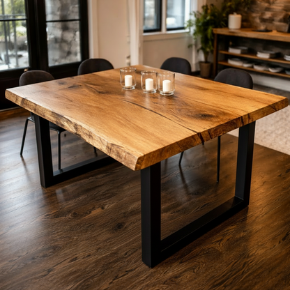 TerraSquare - Sculptural Live Edge American/European Oak Dining Table