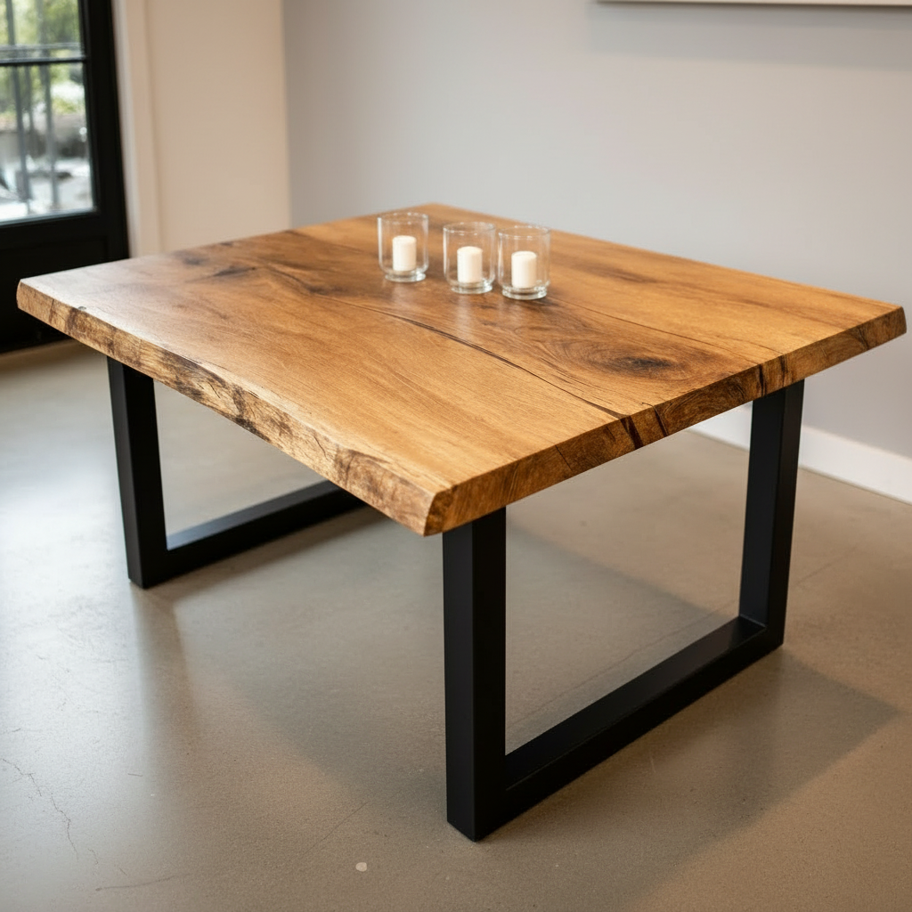 TerraSquare - Sculptural Live Edge American/European Oak Dining Table