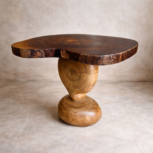 Live Edge Sculptural Coffee Table – Handcrafted Solid Wood Statement Piece