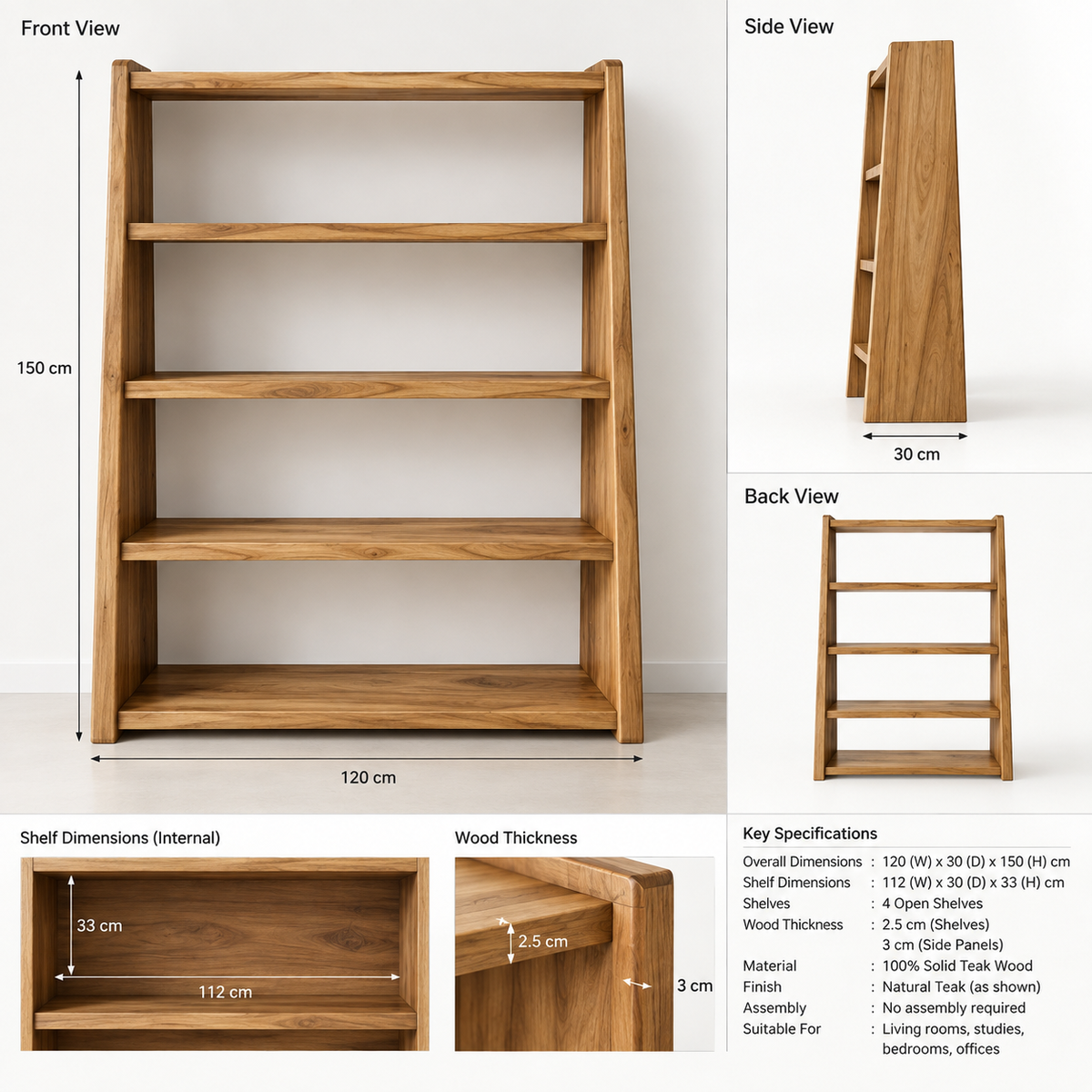 The Solenne Teak Display Shelf