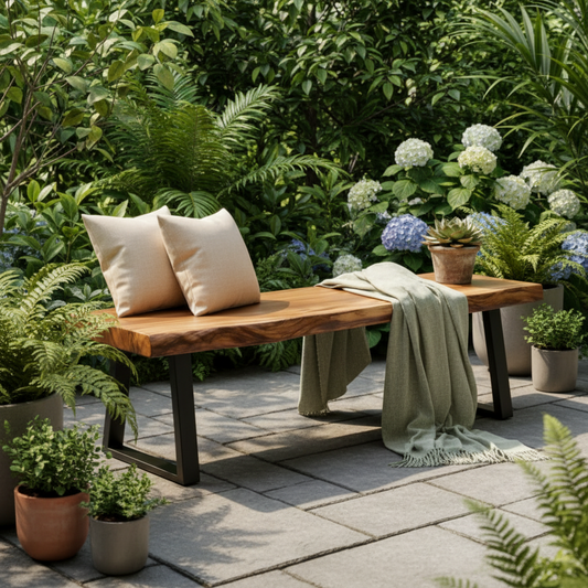Teakwood Live-Edge Bench