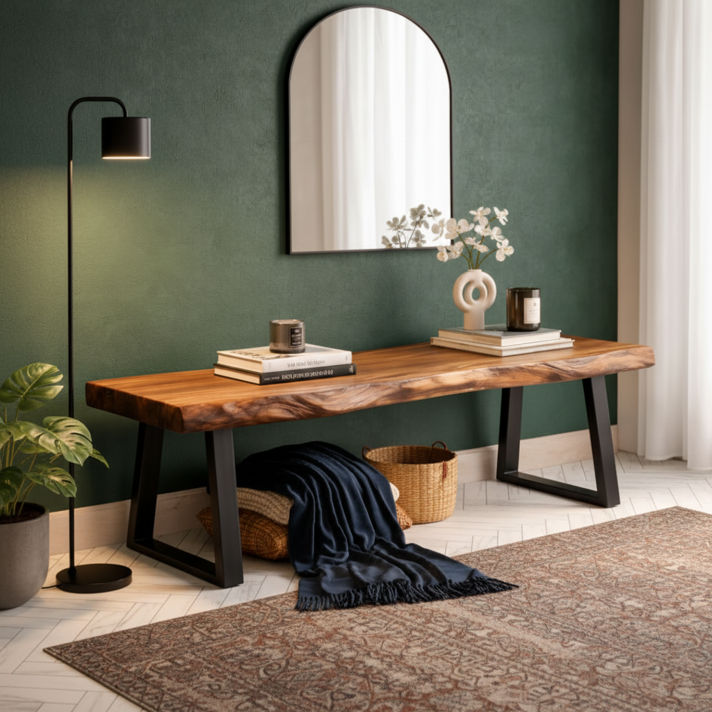 Teakwood Live-Edge Bench