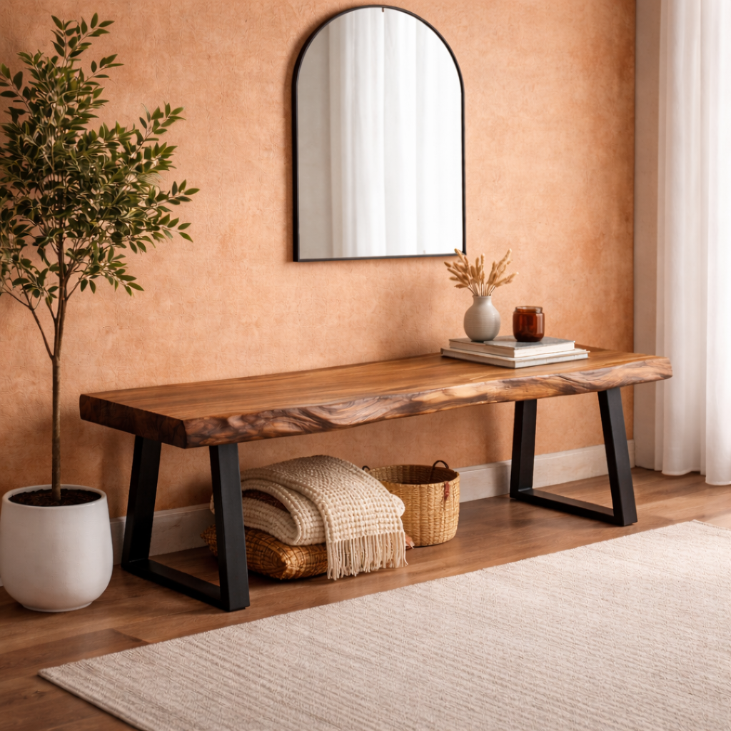 Teakwood Live-Edge Bench