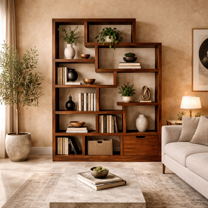 The SculptFrame Bookshelf - White Ash Solid Wood