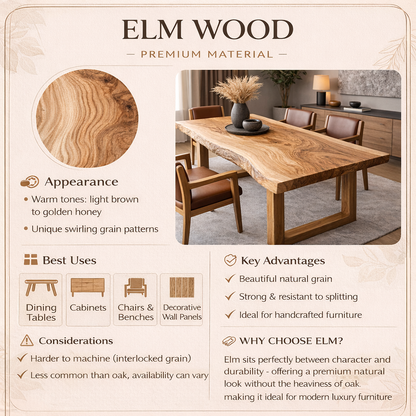 Wildgrain Elm Live Edge Dining Table