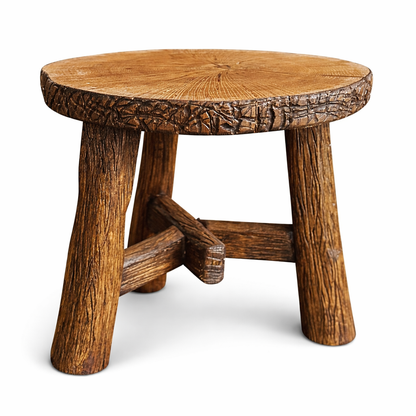 Everwood Rustic Timber Teak Wood Accent Stool