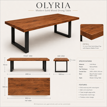 The Anchor Table - Solid American Oak Table