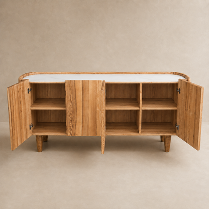 Aurelia Onyx Marble & White Ash Sideboard