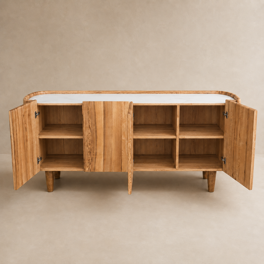 Aurelia Onyx Marble & White Ash Sideboard
