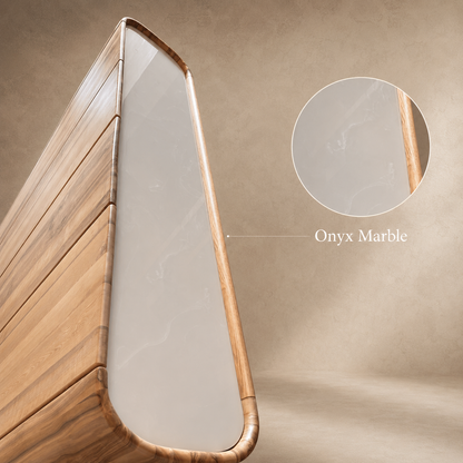 Aurelia Onyx Marble & White Ash Sideboard