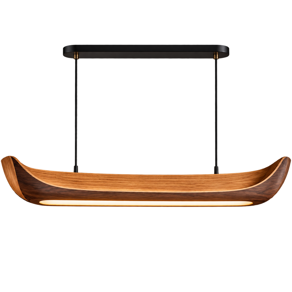 Aurelia Teak Sculptural Pendant Light - Walnut Finish