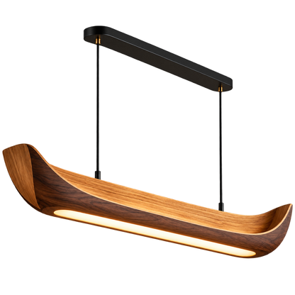 Aurelia Teak Sculptural Pendant Light - Walnut Finish