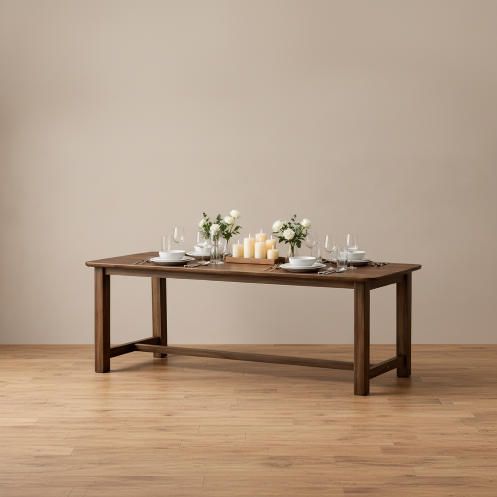 Cross Rail Teak Wood Table – Olyria Decor