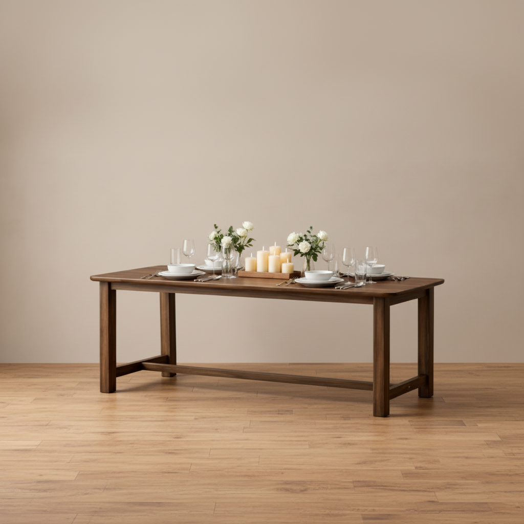 Cross Rail Teak Wood Table
