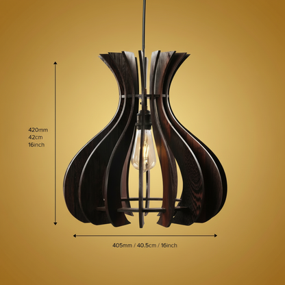 Wavy Spiral Wooden Pendant Lamp