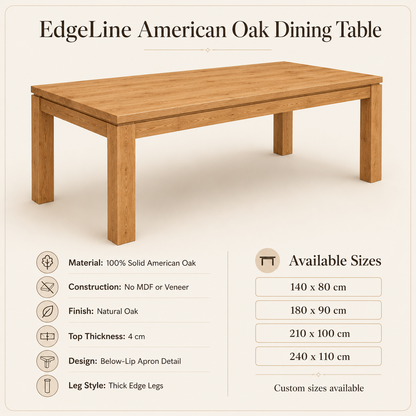 EdgeLine American Oak Dining Table