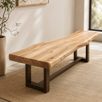 Elmora Live Edge Bench - Crafted by Nature, Refined by Hand