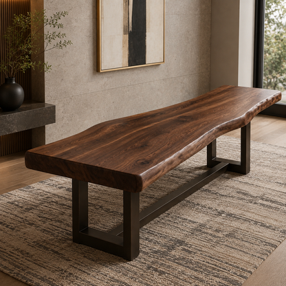 Elmora Live Edge Bench - Crafted by Nature, Refined by Hand